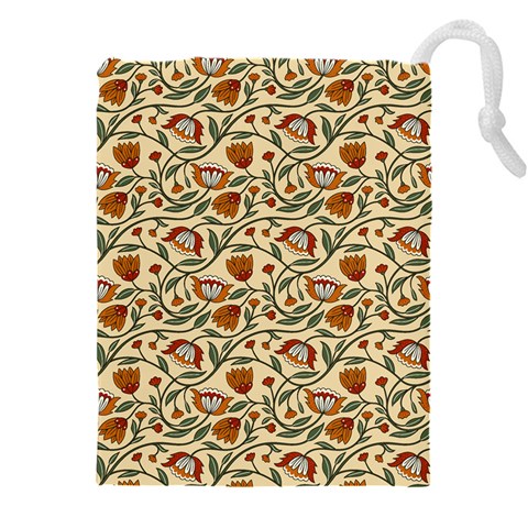 Floral Design Drawstring Pouch (4XL) from ZippyPress Front
