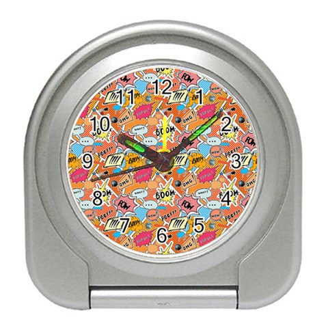 Pop Culture Abstract Pattern Travel Alarm Clock from ZippyPress Front