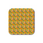 Heart Diamond Pattern Rubber Square Coaster (4 pack)