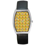 Heart Diamond Pattern Barrel Style Metal Watch