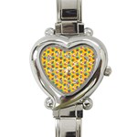 Heart Diamond Pattern Heart Italian Charm Watch