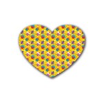 Heart Diamond Pattern Rubber Heart Coaster (4 pack)