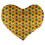 Heart Diamond Pattern Large 19  Premium Flano Heart Shape Cushions