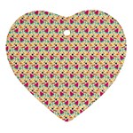 Summer Watermelon Pattern Heart Ornament (Two Sides)