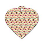 Summer Watermelon Pattern Dog Tag Heart (One Side)