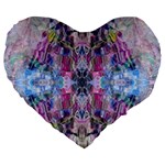 Abstract kaleidoscope Large 19  Premium Flano Heart Shape Cushions
