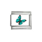 Turquoise and Brown Butterfly Italian Charm (9mm)