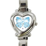 Blue Butterfly Heart Italian Charm Watch