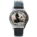 Giant Panda Round Metal Watch
