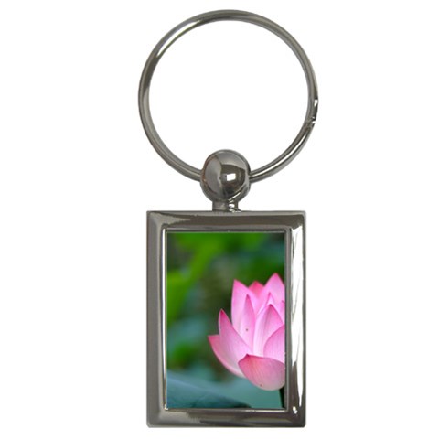 Red Pink Flower Key Chain (Rectangle) from ZippyPress Front