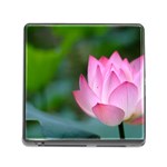 Red Pink Flower Memory Card Reader with Storage (Square)