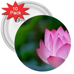 Pink Flowers 3  Button (10 pack)