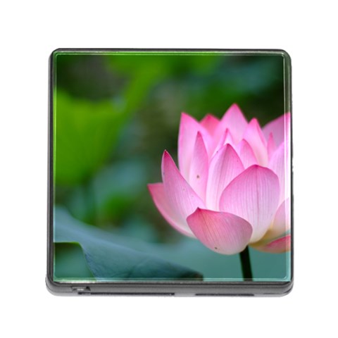 Pink Flowers Memory Card Reader with Storage (Square) from ZippyPress Front