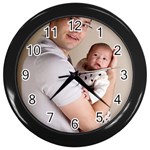 Father and Son Hug Wall Clock (Black)