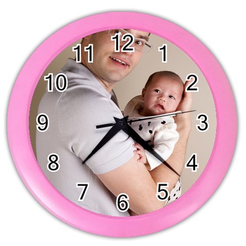 Father and Son Hug Color Wall Clock from ZippyPress Front