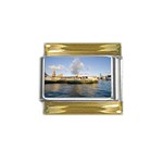 Hong Kong Ferry Gold Trim Italian Charm (9mm)