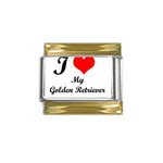I Love My Golden Retriever Gold Trim Italian Charm (9mm)