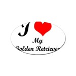 I Love My Golden Retriever Sticker (Oval)