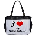 I Love My Golden Retriever Oversize Office Handbag (One Side)