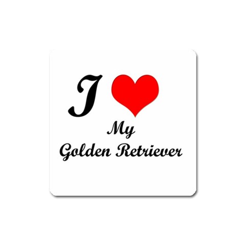I Love Golden Retriever Magnet (Square) from ZippyPress Front