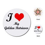 I Love Golden Retriever Playing Cards (Round)