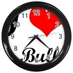 I-Love-My-Bulldog Wall Clock (Black)