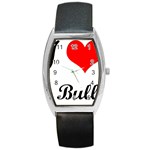 I-Love-My-Bulldog Barrel Style Metal Watch