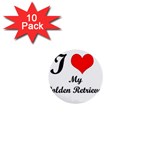 I Love My Golden Retriever 1  Mini Button (10 pack) 
