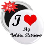 I Love My Golden Retriever 3  Magnet (100 pack)