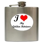 I Love My Golden Retriever Hip Flask (6 oz)