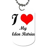 I Love My Golden Retriever Dog Tag (Two Sides)