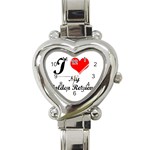 I Love My Golden Retriever Heart Italian Charm Watch