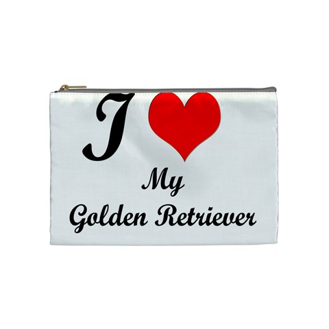 I Love My Golden Retriever Cosmetic Bag (Medium) from ZippyPress Front