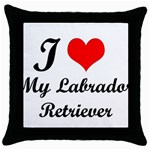 I Love My Labrador Retriever Throw Pillow Case (Black)