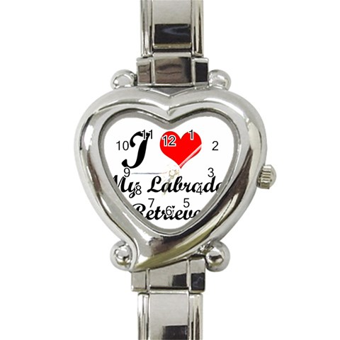 I Love My Labrador Retriever Heart Italian Charm Watch from ZippyPress Front