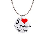 I Love My Labrador Retriever 1  Button Necklace