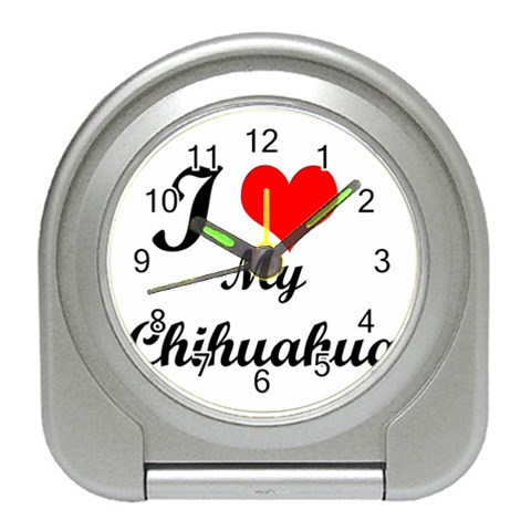 I Love My Chihuahua Travel Alarm Clock from ZippyPress Front