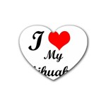 I Love My Chihuahua Rubber Coaster (Heart)