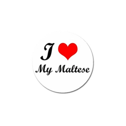 I Love My Maltese Golf Ball Marker (4 pack) from ZippyPress Front