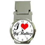 I Love My Maltese Money Clip Watch