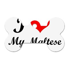 I Love My Maltese Dog Tag Bone (Two Sides) from ZippyPress Back
