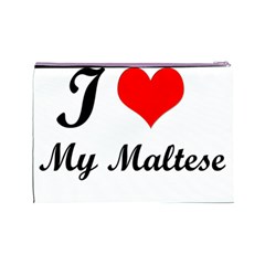 I Love My Maltese Cosmetic Bag (Large) from ZippyPress Back