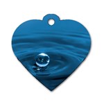 Water Drop Dog Tag Heart (One Side)