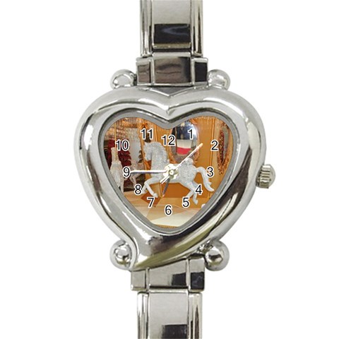 White Horse Heart Italian Charm Watch from ZippyPress Front