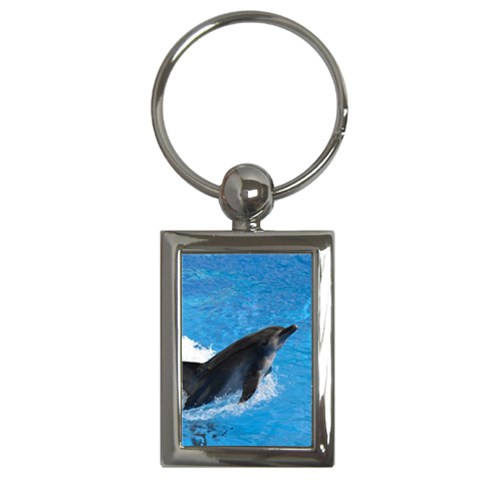 Swimming Dolphin Key Chain (Rectangle) from ZippyPress Front