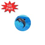 Jumping Dolphin 1  Mini Button (100 pack) 