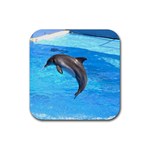 Jumping Dolphin Rubber Square Coaster (4 pack)