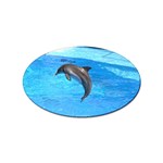 Jumping Dolphin Sticker Oval (100 pack)