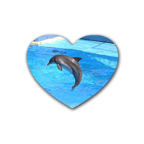 Jumping Dolphin Rubber Coaster (Heart) from ZippyPress Front