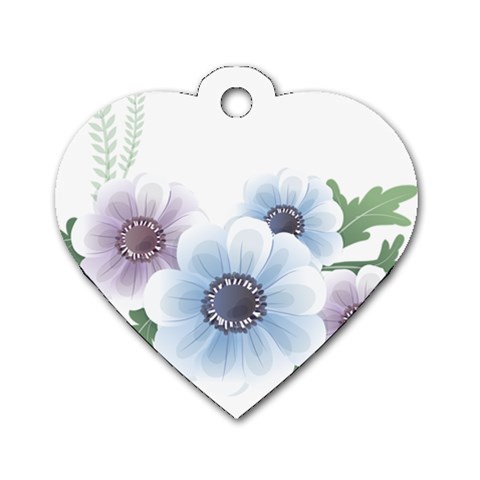 Flower028 Dog Tag Heart (One Side) from ZippyPress Front